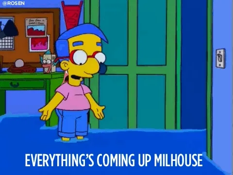Tudo está dando certo para o Milhouse!
